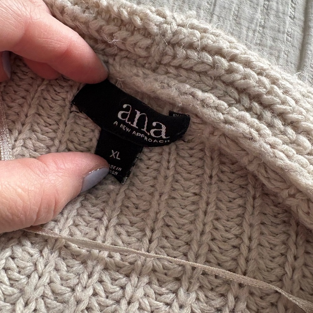 a.n.a Ribbed Knit Cardigan - Beige - Picture 2 of 2